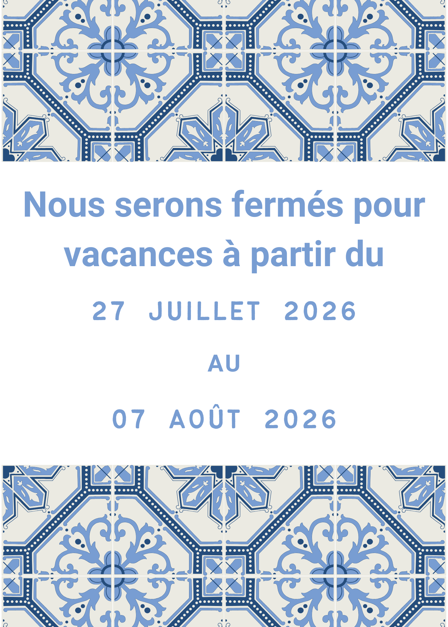 VACATION HOURS 2026
